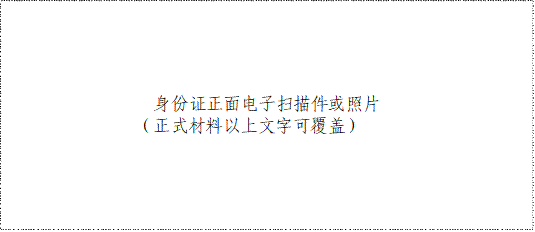 身份证正面电子扫描件或照片（正式材料以上文字可覆盖）